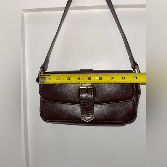 Brandy Melville Brown Buckle Shoulder Bag Purse Women's Faux Leather - Picture 4 of 9